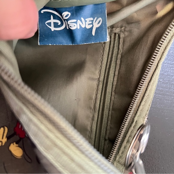 Disney Mickey Mouse Olive Green Nylon Shoulder Bag - Picture 8 of 11